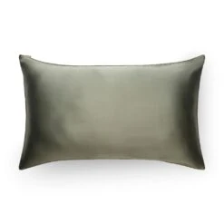 Taie D'oreiller En Soie Vert Sauge 76x51cm