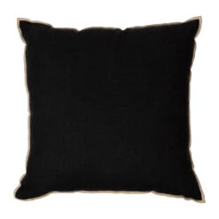 Housse De Coussin Chennai Noir 45x45cm En Lin Lave