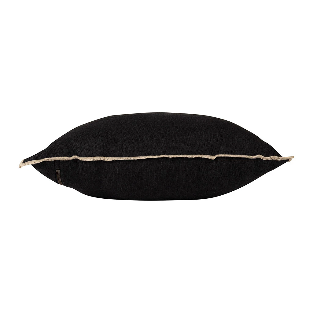 Housse De Coussin Chennai Noir 45x45cm En Lin Lave 5 Housse De Coussin Chennai Noir 45x45cm En Lin Lave – Image 3