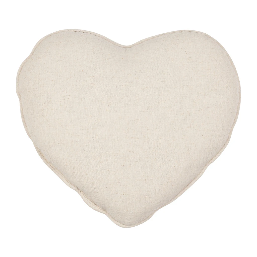 Coussin Cœur En Coton Beige 40x35cm - Lucile 5 Coussin Cœur En Coton Beige 40x35cm - Lucile – Image 3