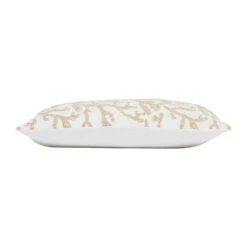Housse De Coussin Coton Motif Coreil Blanc Et Beige 50x30cm - Estran -Magasin De Literie coussin coton motif coreil blanc et beige 50x30cm estran 38758 38758 DET02 WEB 1