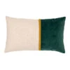 Housse De Coussin En Coton Emeraude Et Beige 50x30cm - Manarola