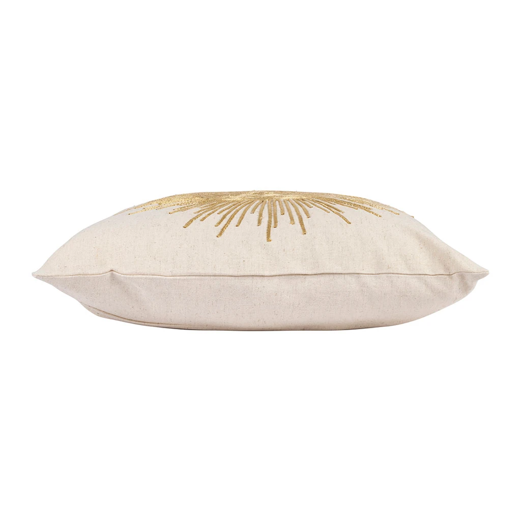 Housse De Coussin En Coton Et Lin Blanc 45x45cm - Soleil 4 Housse De Coussin En Coton Et Lin Blanc 45x45cm - Soleil – Image 2