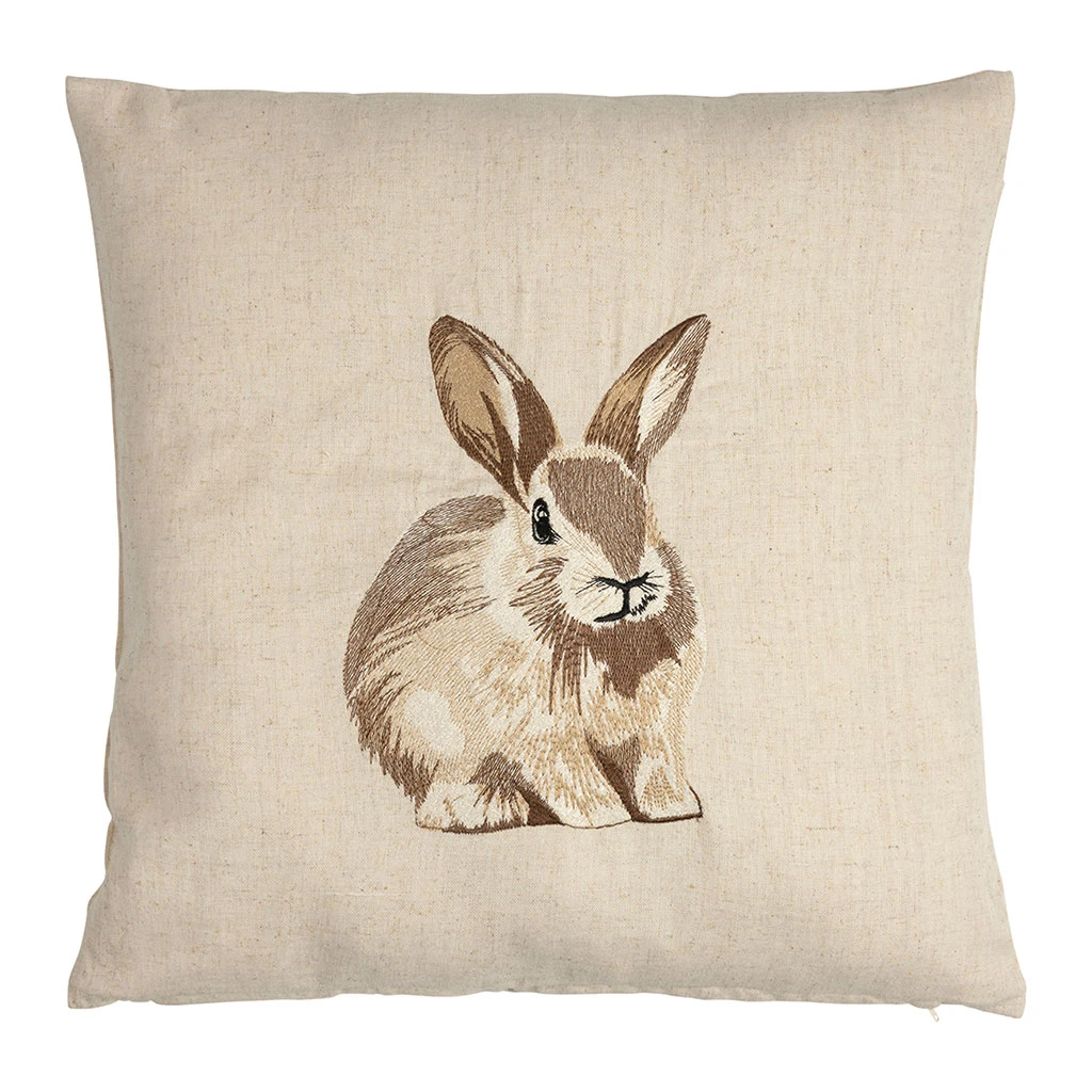 Coussin En Coton Et Lin Naturel Et Brun 45x45cm - A La Ferme 3 Coussin En Coton Et Lin Naturel Et Brun 45x45cm - A La Ferme