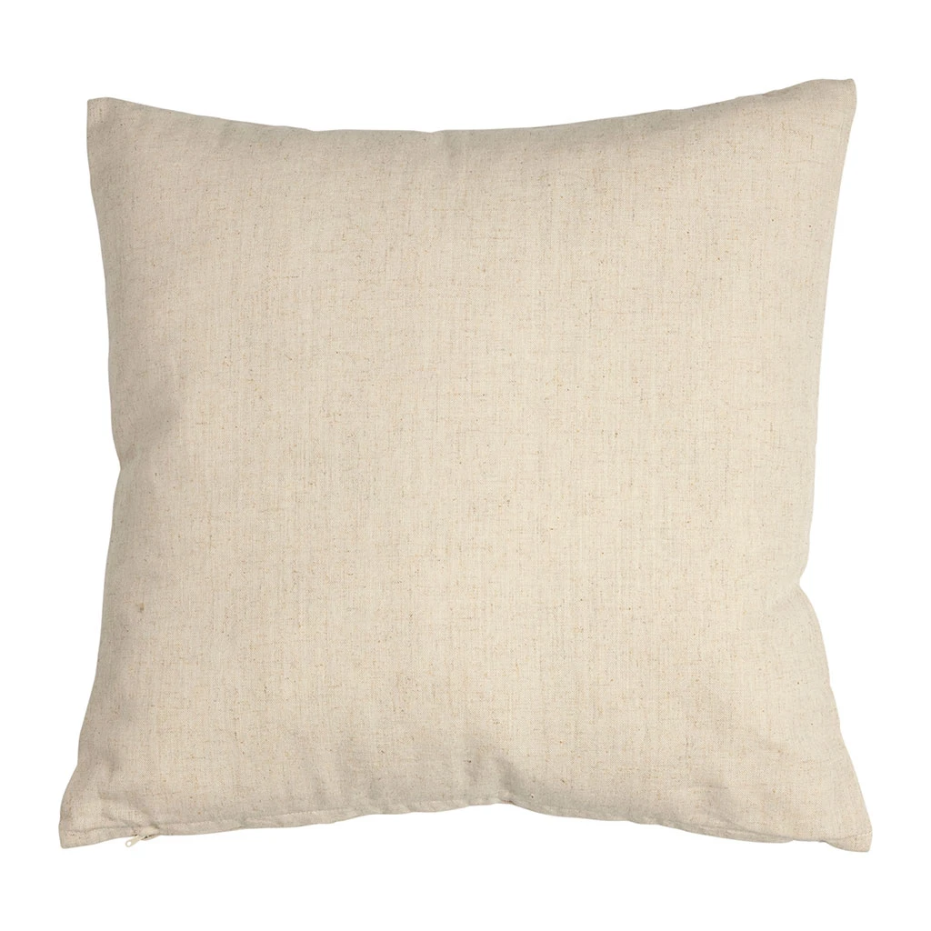 Coussin En Coton Et Lin Naturel Et Brun 45x45cm - A La Ferme 4 Coussin En Coton Et Lin Naturel Et Brun 45x45cm - A La Ferme – Image 2