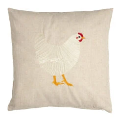 Coussin En Coton Naturel Et Brun 45x45cm - A La Ferme