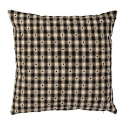 Coussin En Coton Vichy Noir 45x45cm - Campagne