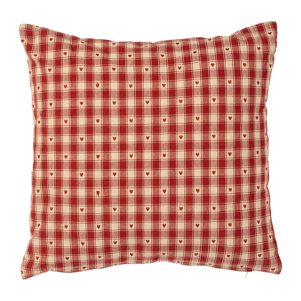 Coussin En Coton Vichy Rouge 45x45cm - Campagne 3 Coussin En Coton Vichy Rouge 45x45cm - Campagne