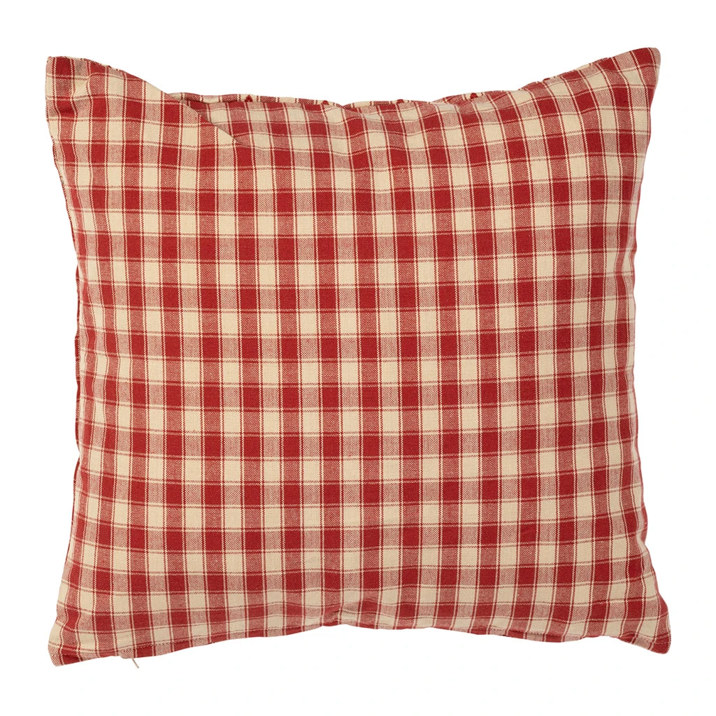 Coussin En Coton Vichy Rouge 45x45cm - Campagne 5 Coussin En Coton Vichy Rouge 45x45cm - Campagne – Image 3