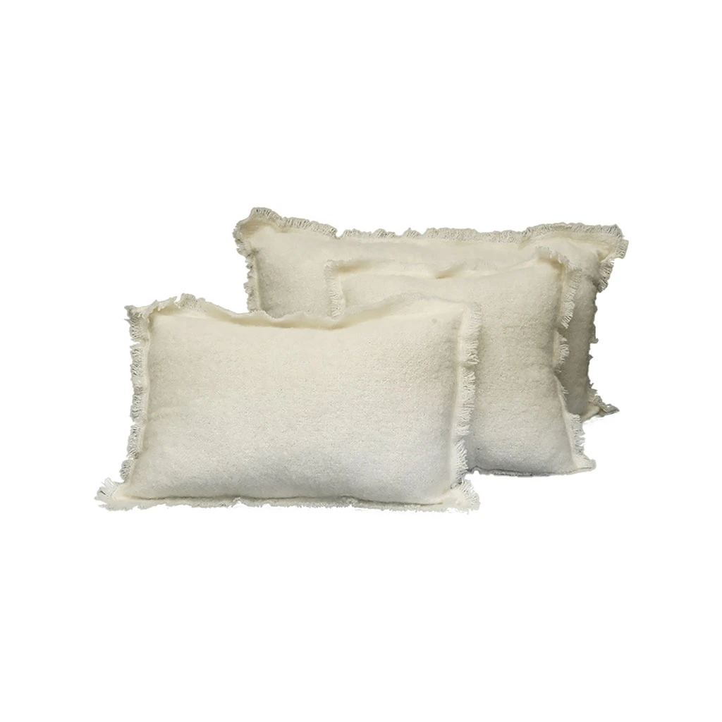 Housse De Coussin En Laine Ivoire 40x60cm - Aspen 3 Housse De Coussin En Laine Ivoire 40x60cm - Aspen