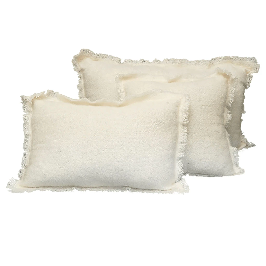 Housse De Coussin En Laine Ivoire 45x45cm - Aspen 3 Housse De Coussin En Laine Ivoire 45x45cm - Aspen