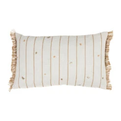 Coussin En Lin Beige Et Blanc 30x50cm - Louise