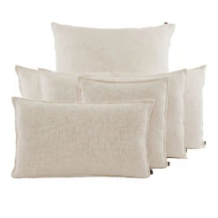 Housse De Coussin En Lin Et Coton Beige 45x45cm - California