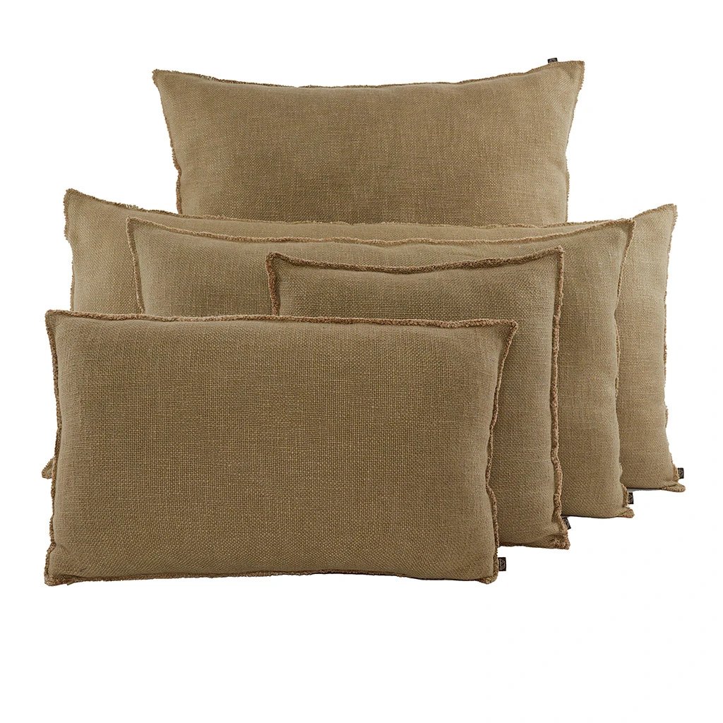 Housse De Coussin En Lin Et Coton Gold 40x60cm - California 3 Housse De Coussin En Lin Et Coton Gold 40x60cm - California