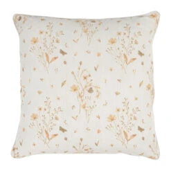 Coussin En Lin Fleur Des Champs Rose Et Blanc 45x45cm - Louise