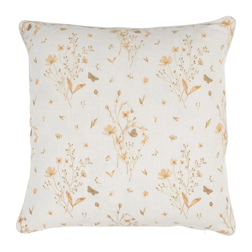 Coussin En Lin Fleur Des Champs Rose Et Blanc 45x45cm - Louise 3 Coussin En Lin Fleur Des Champs Rose Et Blanc 45x45cm - Louise