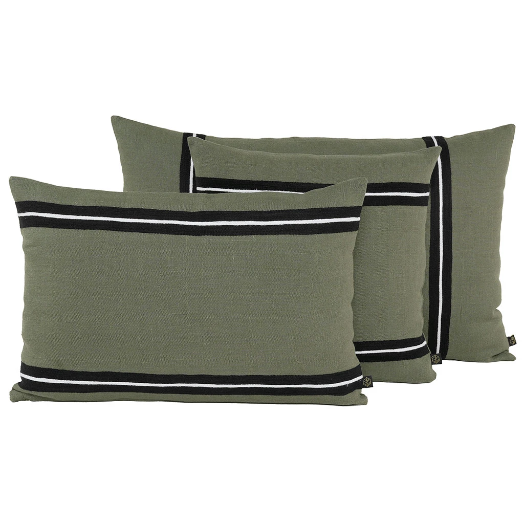 Housse De Coussin En Lin Kaki 45x45cm - Skagen 3 Housse De Coussin En Lin Kaki 45x45cm - Skagen
