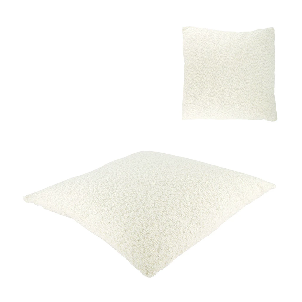 Coussin En Tissu Bouclette Blanc Cassé 45x45cm 3 Coussin En Tissu Bouclette Blanc Cassé 45x45cm