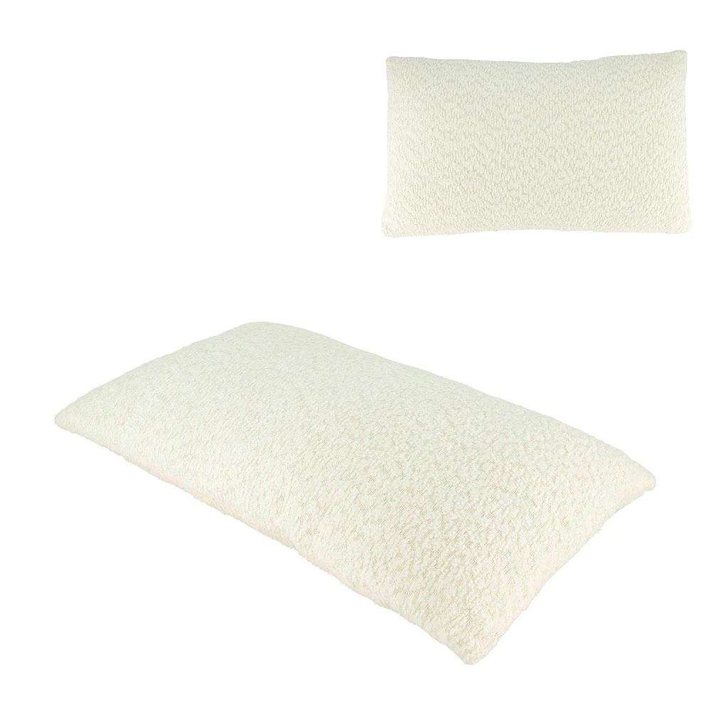 Coussin En Tissu Bouclette Blanc Cassé 50x30cm 3 Coussin En Tissu Bouclette Blanc Cassé 50x30cm