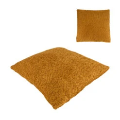 Coussin En Tissu Bouclette Ocre 45x45cm