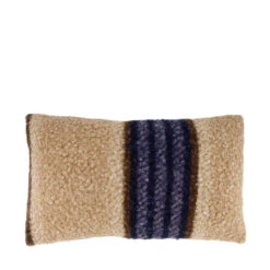 Coussin En Tissu Naturel Et Bleu 30x50cm - Teddy