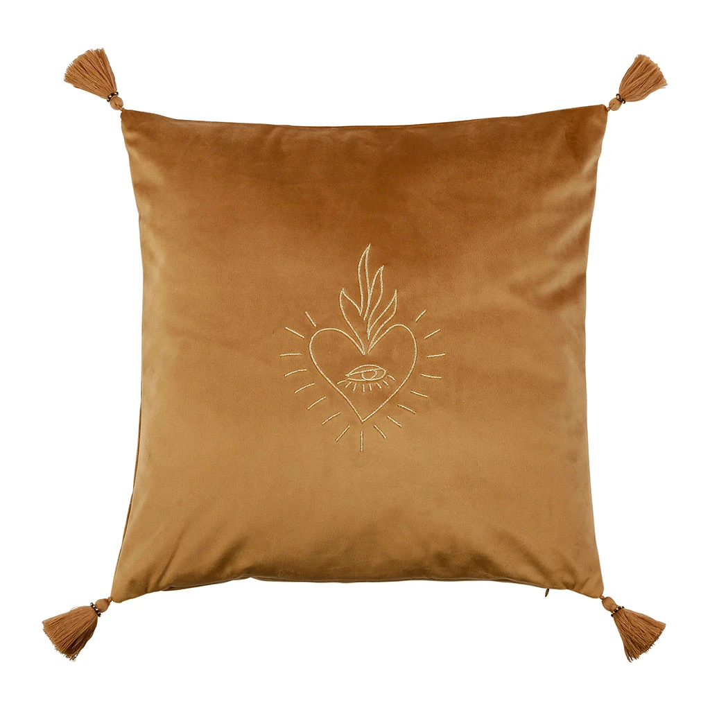 Housse De Coussin En Velours Marron 45x45cm - Tulum 3 Housse De Coussin En Velours Marron 45x45cm - Tulum