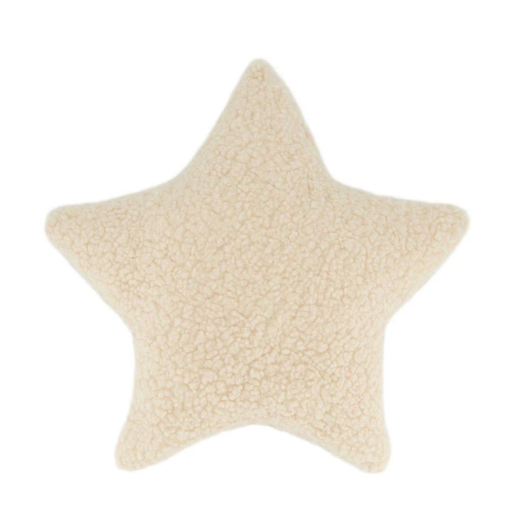 Coussin étoile En Tissu Bouclette Crème 3 Coussin étoile En Tissu Bouclette Crème