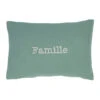 Housse De Coussin Famille En Gaze De Coton Sauge 50x35cm