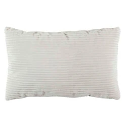 Coussin Grosse Cotes Flanelle En Textile Gris 30x50cm