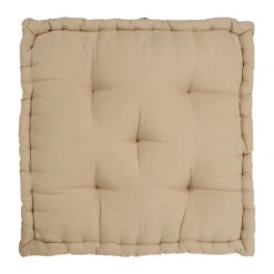 Coussin Matelas Chambray Beige En Coton