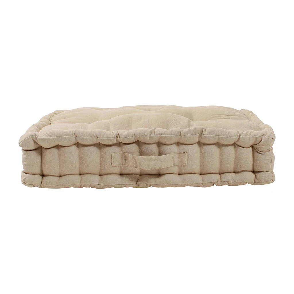 Coussin Matelas Chambray Beige En Coton 4 Coussin Matelas Chambray Beige En Coton – Image 2