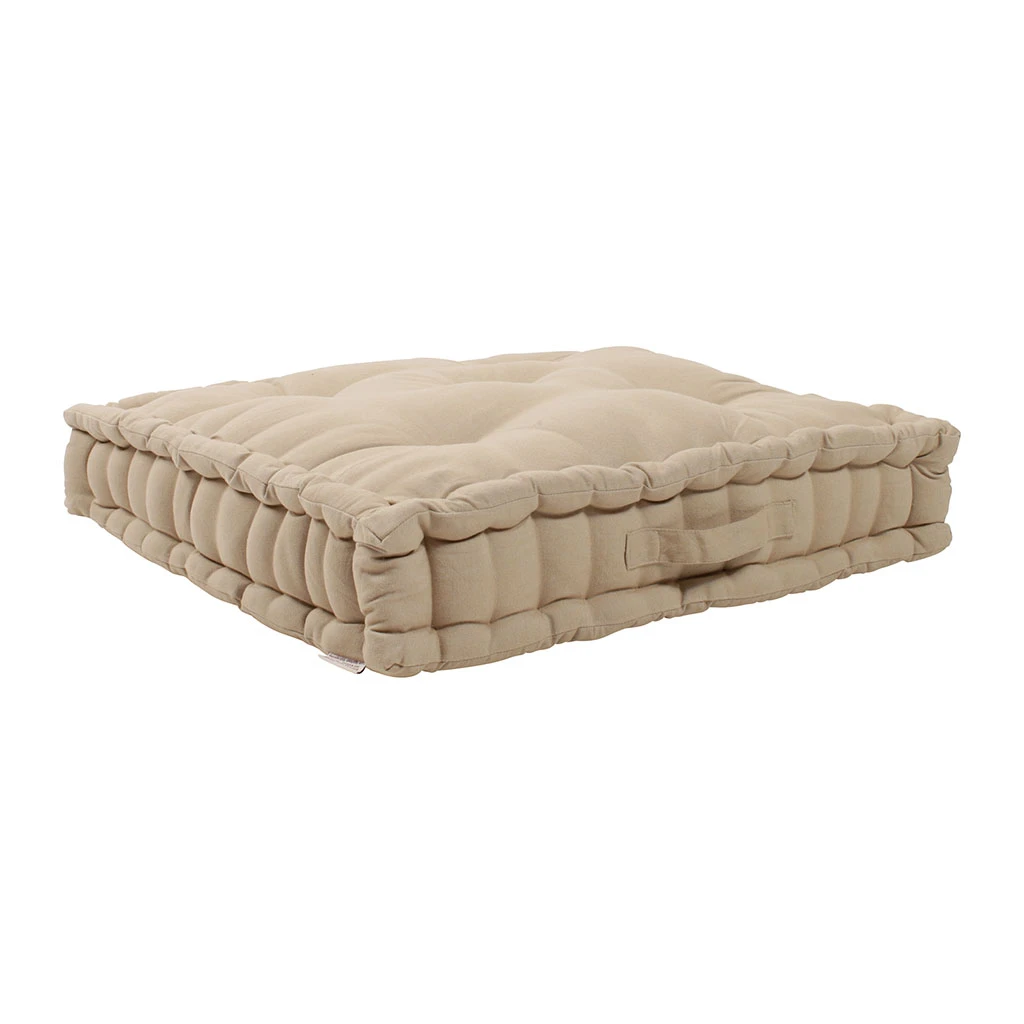 Coussin Matelas Chambray Beige En Coton 5 Coussin Matelas Chambray Beige En Coton – Image 3