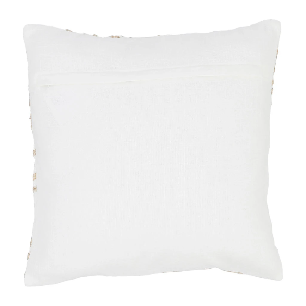 Housse De Coussin Motif Coreil Blanc Et Beige 45x45cm - Estran 4 Housse De Coussin Motif Coreil Blanc Et Beige 45x45cm - Estran – Image 2