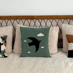 Coussin Oiseau En Coton Bleu Canard 40x40cm - Influence 7 Coussin Oiseau En Coton Bleu Canard 40x40cm - Influence -Magasin De Literie coussin oiseau en coton bleu canard 40x40cm influence 680115 680115 FRN02 WEB