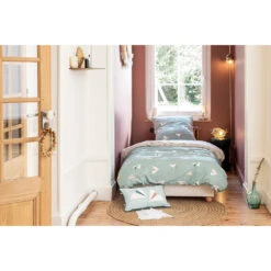 Housse De Couette 140x200cm Et 1 Taie D'oreiller 60x60cm En Coton - Pet Papier