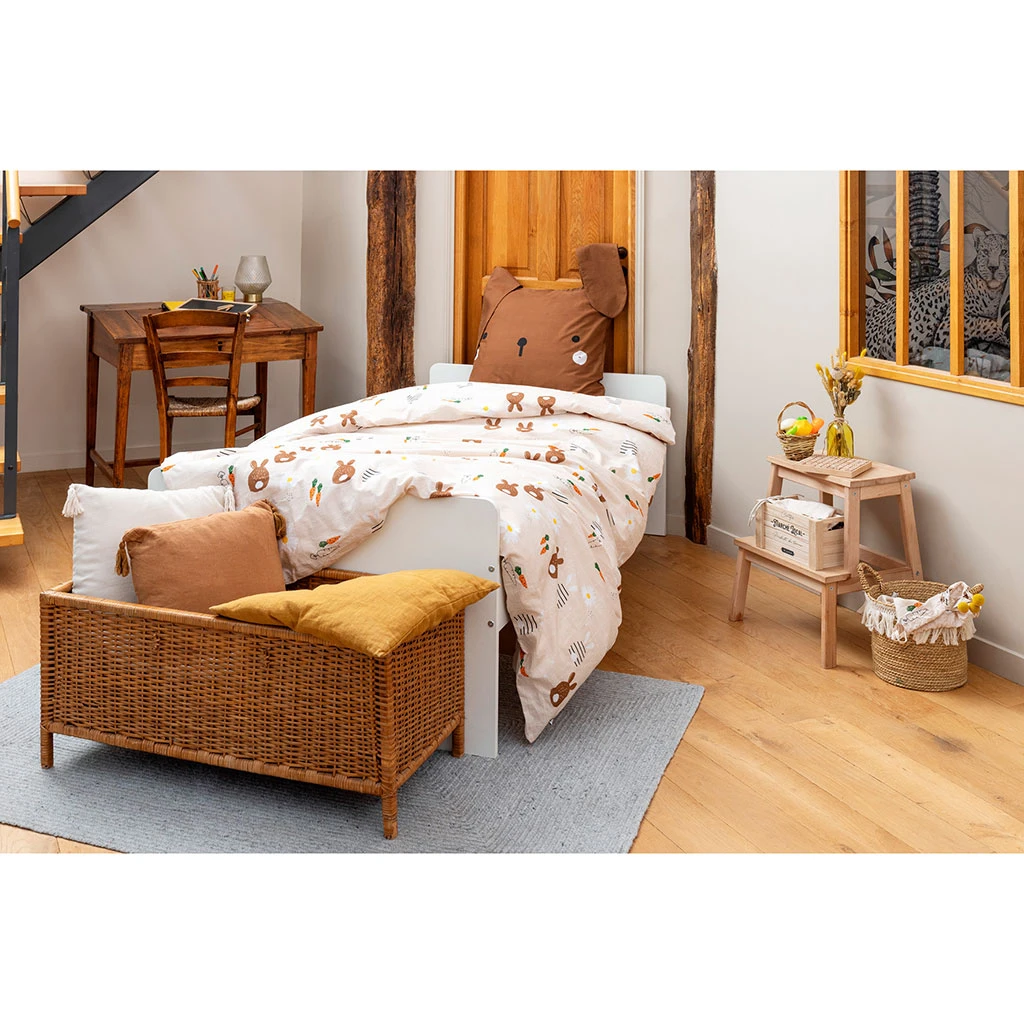 Housse De Couette 140x200cm Et 1 Taie D'oreiller 60x60cm En Coton - Pompon 5 Housse De Couette 140x200cm Et 1 Taie D'oreiller 60x60cm En Coton - Pompon – Image 3