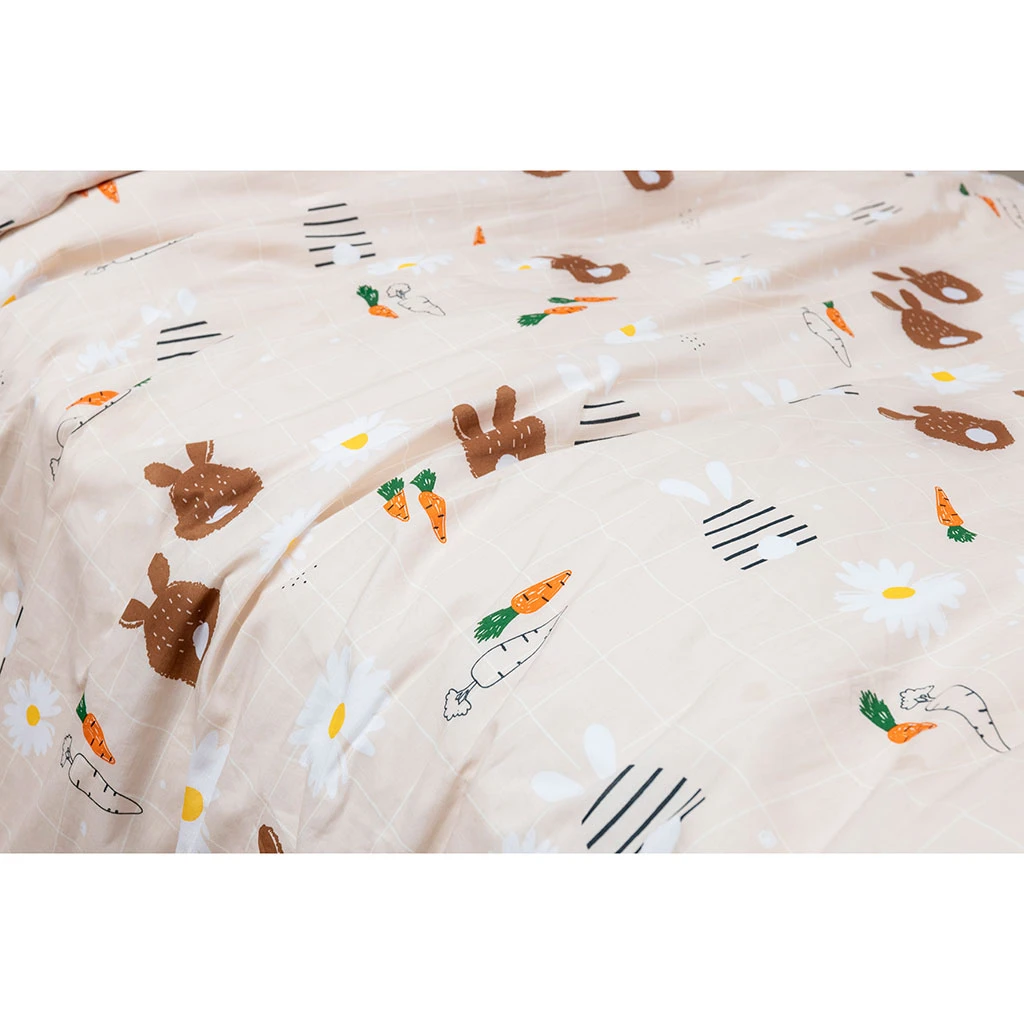 Housse De Couette 140x200cm Et 1 Taie D'oreiller 60x60cm En Coton - Pompon 6 Housse De Couette 140x200cm Et 1 Taie D'oreiller 60x60cm En Coton - Pompon – Image 4