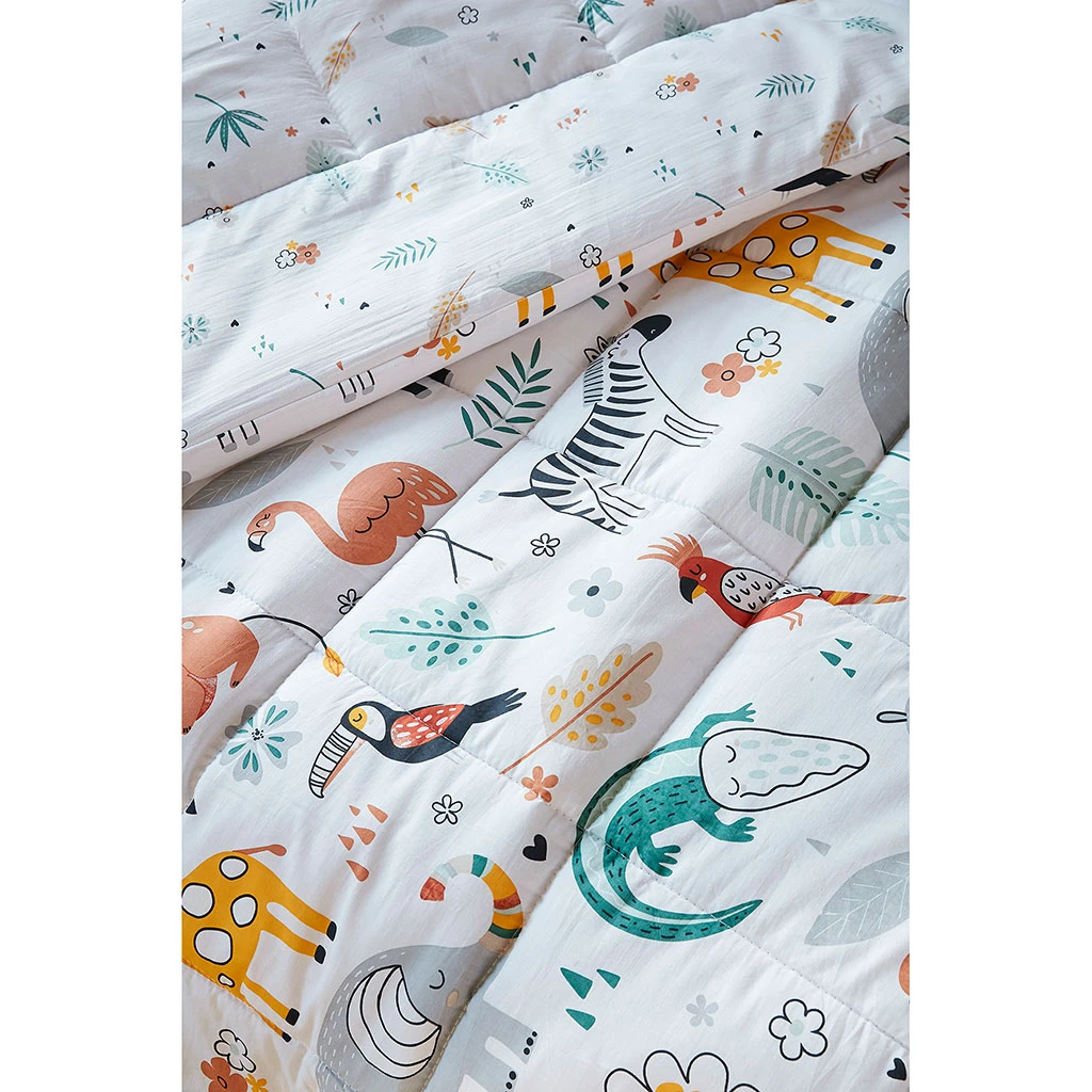 Housse De Couette 140x200cm Et 1 Taie D'oreiller 60x60cm En Coton - Savane 6 Housse De Couette 140x200cm Et 1 Taie D'oreiller 60x60cm En Coton - Savane – Image 4