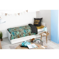 Housse De Couette 240x220cm Et 2 Taies D'oreiller 60x60cm En Coton Blanc Et Noir - Ikat -Magasin De Literie housse de couette 240x220cm et 2 taies d oreiller 60x60cm en coton bl 695016 FRN07 WEB