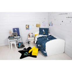 Housse De Couette 240x220cm Et 2 Taies D'oreiller 60x60cm En Coton Blanc Et Noir - Ikat -Magasin De Literie housse de couette 240x220cm et 2 taies d oreiller 60x60cm en coton bl 695016 FRN10 WEB