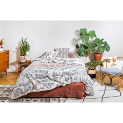 Housse De Couette 240x220cm Et 2 Taies D'oreiller 60x60cm En Coton - Ethnic