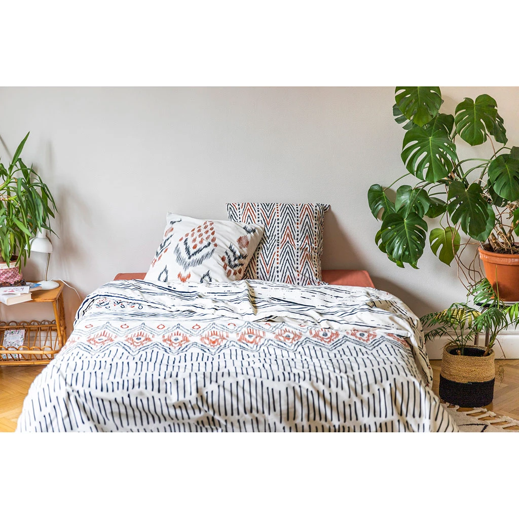 Housse De Couette 240x220cm Et 2 Taies D'oreiller 60x60cm En Coton - Ethnic 4 Housse De Couette 240x220cm Et 2 Taies D'oreiller 60x60cm En Coton - Ethnic – Image 2