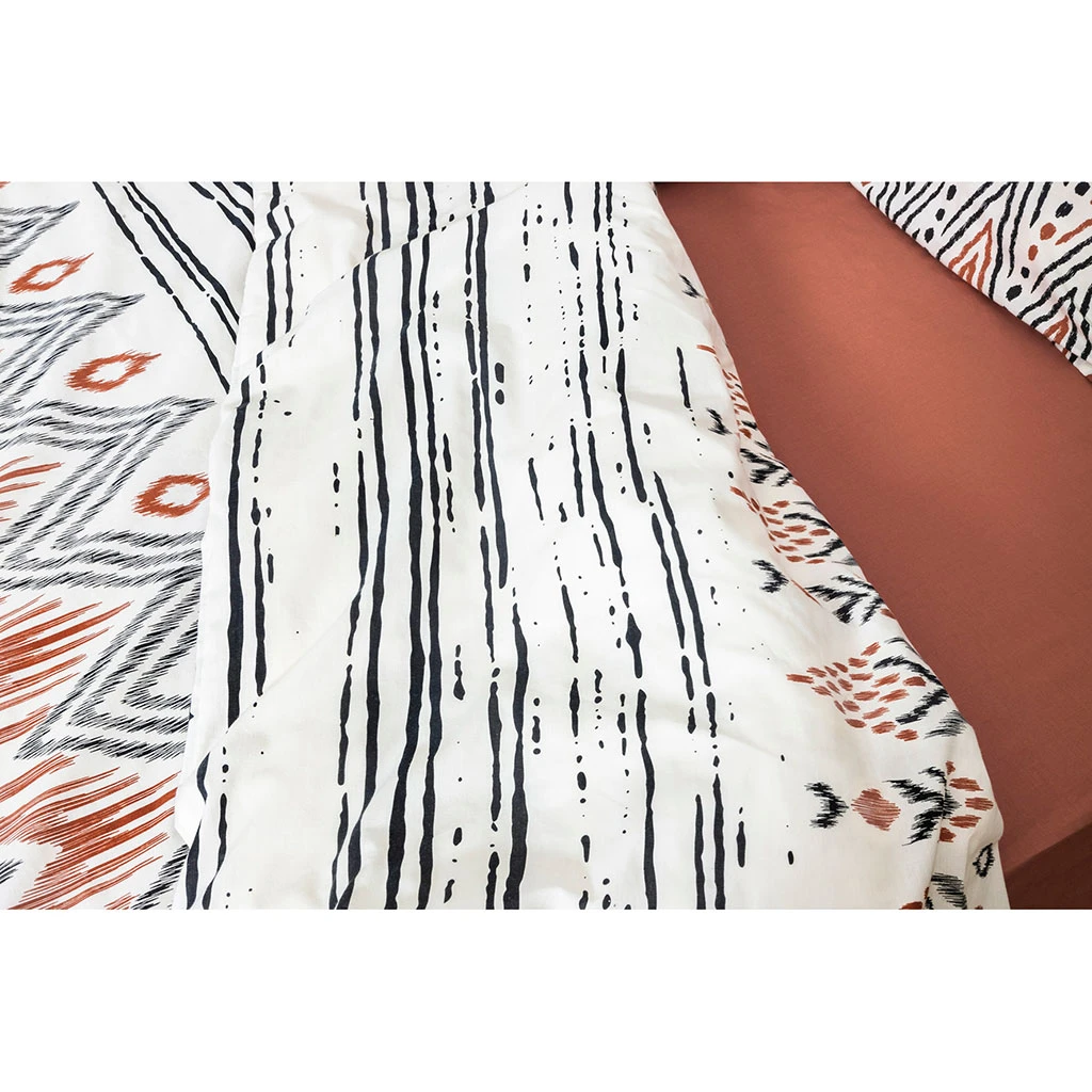 Housse De Couette 240x220cm Et 2 Taies D'oreiller 60x60cm En Coton - Ethnic 5 Housse De Couette 240x220cm Et 2 Taies D'oreiller 60x60cm En Coton - Ethnic – Image 3
