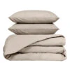 Housse De Couette 240x220cm Et 2 Taies D'oreiller 63x63cm En Percale De Coton Beige - Venezia
