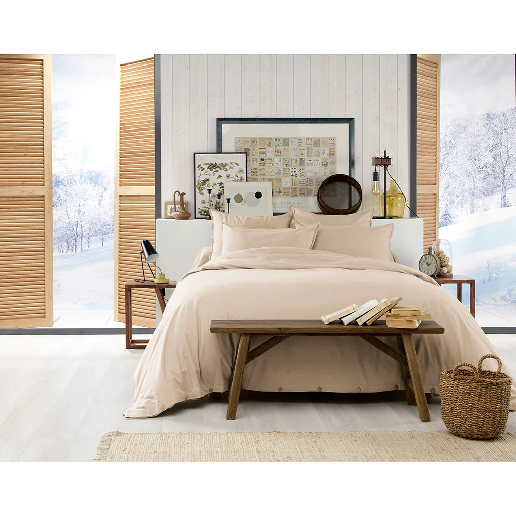 Housse De Couette En Flanelle Sable 260x240cm - Candice 4 Housse De Couette En Flanelle Sable 260x240cm - Candice – Image 2