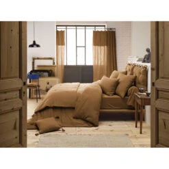 Housse De Couette Camel En Gaze De Coton 240x220cm - Gaia