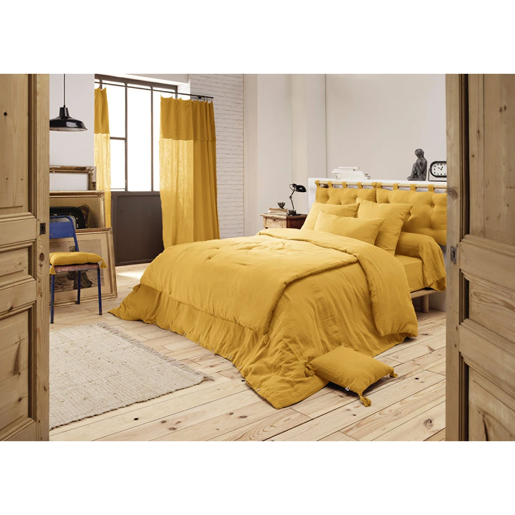 Housse De Couette Safran En Gaze De Coton 260x240cm - Gaia 3 Housse De Couette Safran En Gaze De Coton 260x240cm - Gaia