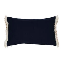 Magasin De Literie -Magasin De Literie housse de coussin baleine en coton bleu marine et beige 50x30cm amarre 40676 DET01 WEB