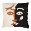Housse De Coussin Brodee écru Et Noir 45x45cm - Madeira