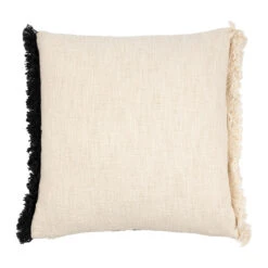 Housse De Coussin Brodee écru Et Noir 45x45cm - Madeira -Magasin De Literie housse de coussin brodee ecru et noir 45x45cm madeira 76838 76838 DET02 WEB 1